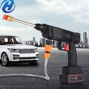 HGD Portable Powerful High Pressure 48v  Lithium Cordless Wireless Car Wash Water Jet Foam Gun Car Washer 2 batteries 1charger