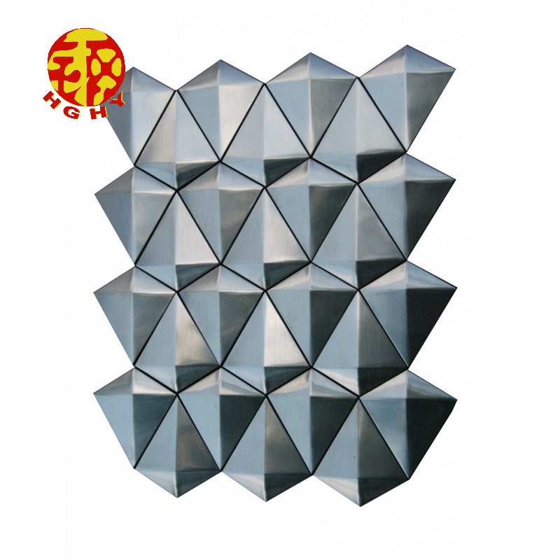 stainless steel 3d arch shape metallic decor metal mosaic wall tiles for backsplash