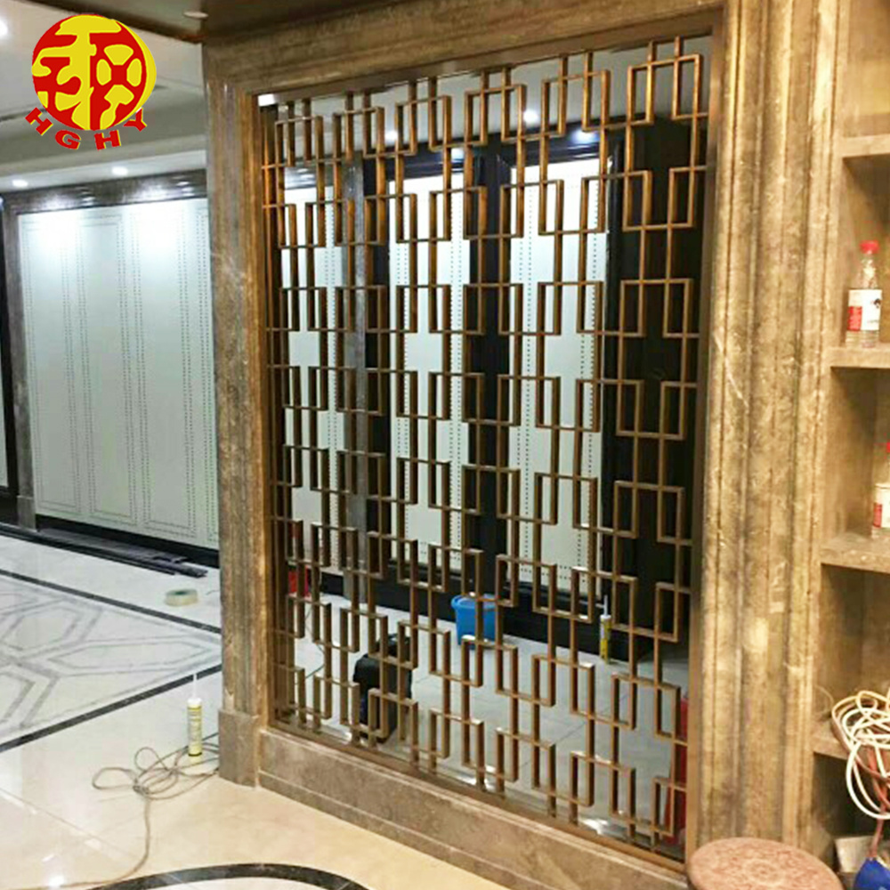 Stainless steel hotel electroplated fence privacy screen magnetic high end fancy room dividers