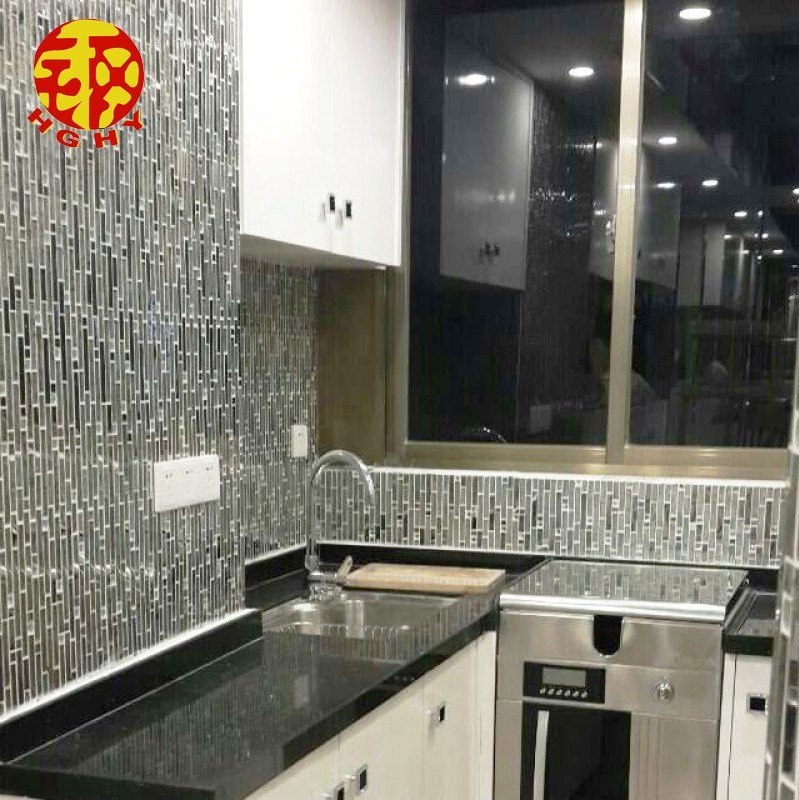 stainless steel 3d arch shape metallic decor metal mosaic wall tiles for backsplash