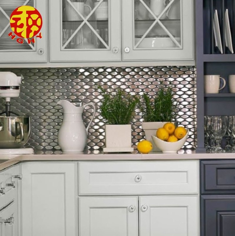 V style wall panels stainless steel kitchen backsplash mosaic salon decorating ideas mirror tile