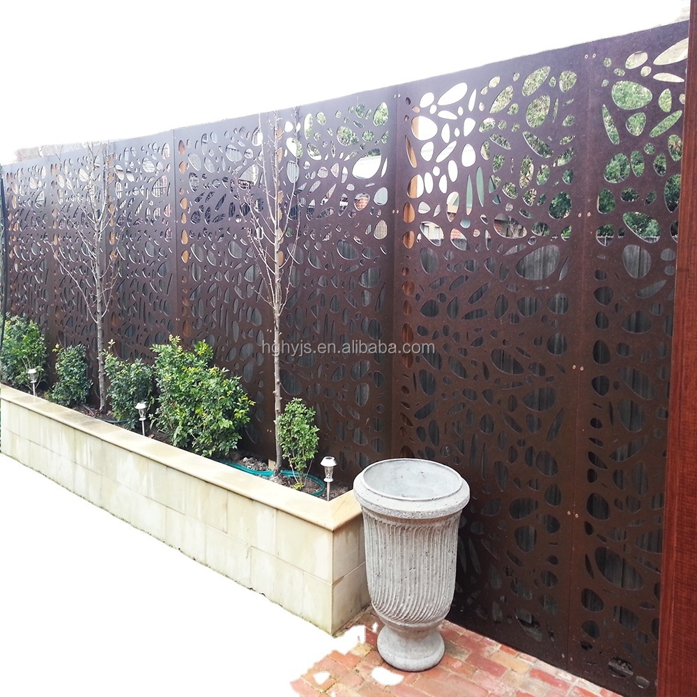 Customized stainless steel decorative garden fence privacy metal outdoor screen sheet metal fence panel partition walls