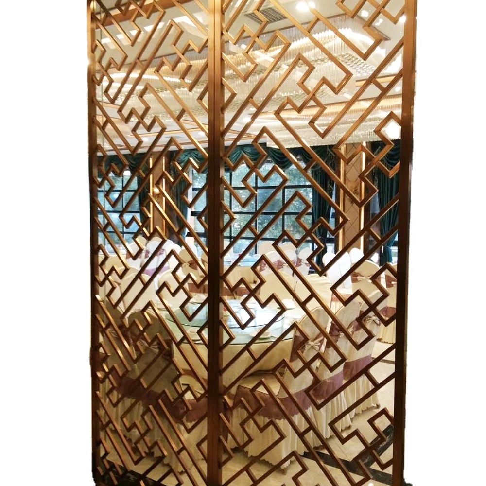 Stainless steel hotel electroplated fence privacy screen magnetic high end fancy room dividers