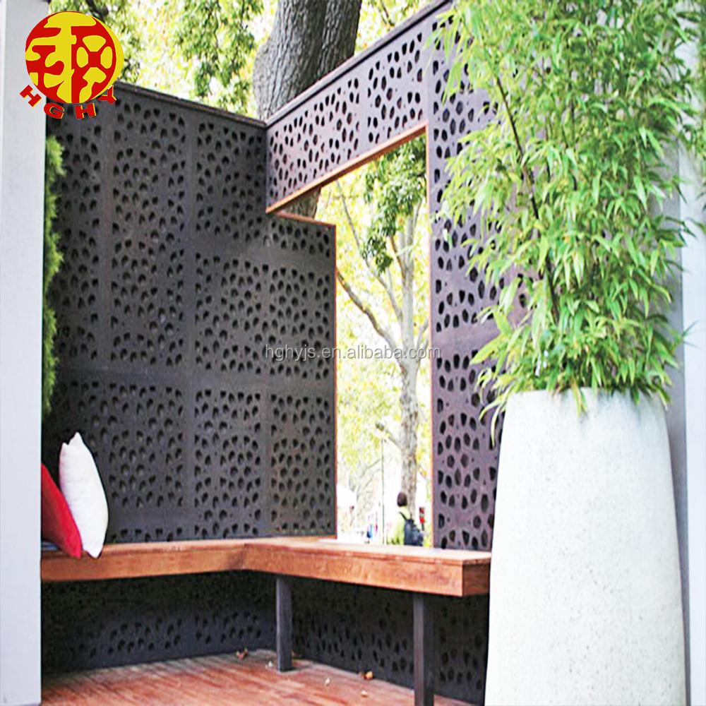 Cheap outdoor decorative laser cut fence metal partition decorative panels perforated