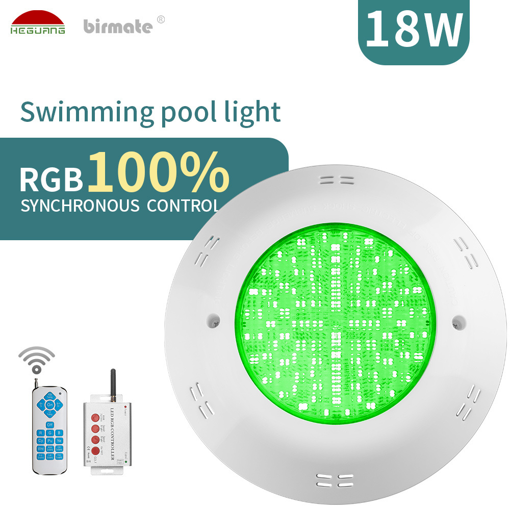 RGB COLOR Underwater Light Garden Light LED Ring Wall Mounted Swimming Pool Lights 18W Concrete vinyl fiberglass