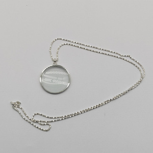 silver All metal chain magnifying glass lens Necklace magnifier