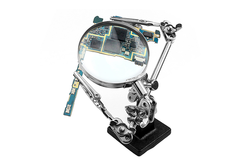 MG16126 Helping Hand Magnifier Magnifying Glass With Soldering Stand