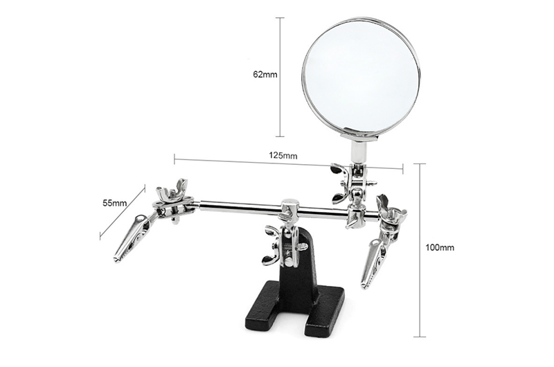 MG16126 Helping Hand Magnifier Magnifying Glass With Soldering Stand