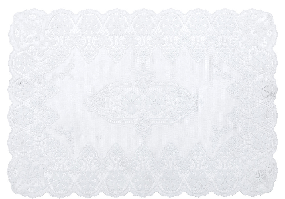 Hot Selling Silver/Gold/Solid PVC plastic vinyl lace Placemats Lace table runner 12