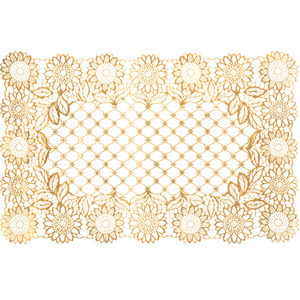 Hot sell eco-friendly Pvc Mat Placemat Pvc Custom Christmas lace Placemat PVC Vinyl Place mats for dining Table Set of 6