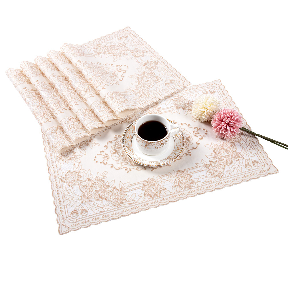 Hot Sale high quality eco-friendly Pvc Placemat Waterproof oil-proof and easy to clean lace Placemat