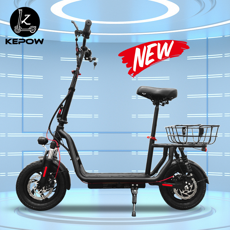 Customized high quality scooter EB12 500w 12/14inch big two wheel height adjustable electric scooter with seat for adults