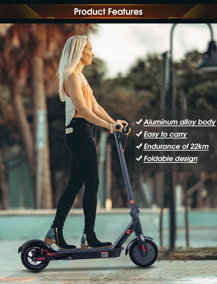 e scooter 350w 36v  foldable Aluminum Skateboard 8.5inch tire 120kg load two wheel folding electric scooter for adult