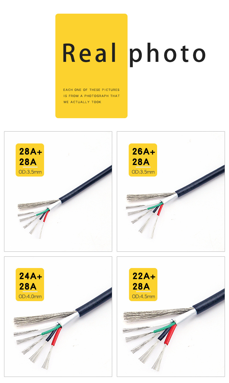 shielded data wire 2725 24awg 2C 28awg 1P electrical wires low voltage shielded cables for data cables