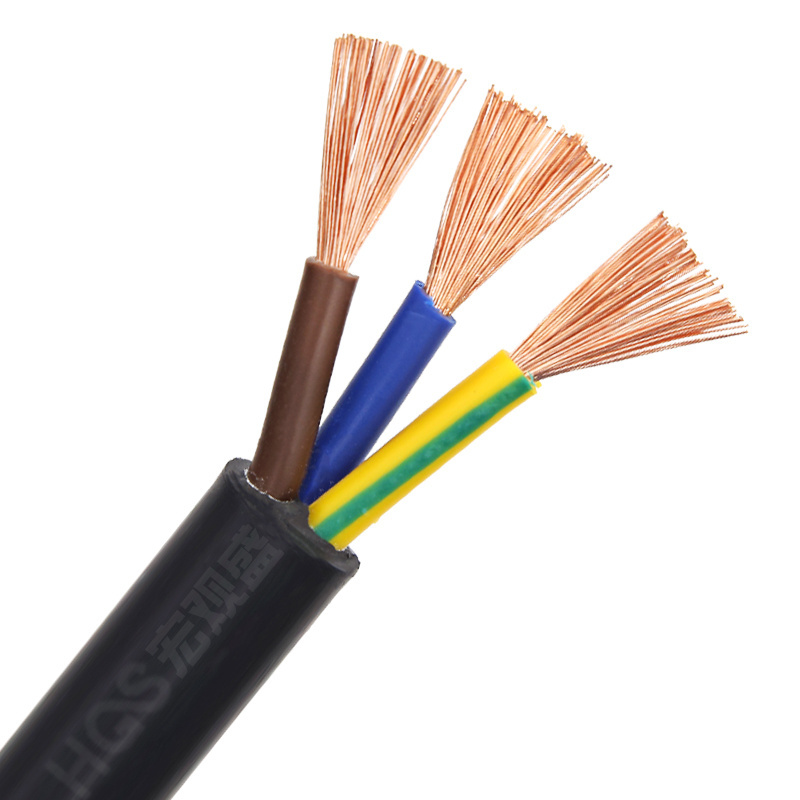 rvv power cable 2/3 core 0.5mm 0.75mm 1.0mm pvc insulated electrical wire