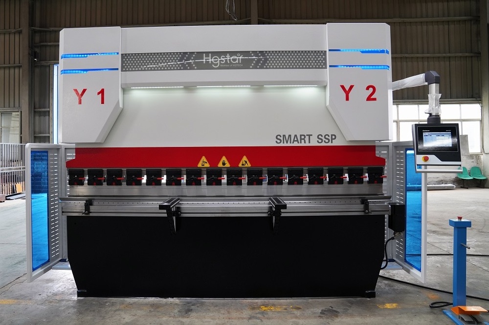 HGTECH Energy Save Sheet Metal Automatic CNC Bending Center Panel Bending Hydraulic Plate Bender Metal Press Brake Machine