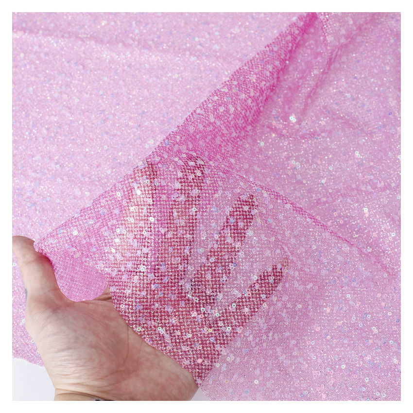 HG1058 New Design Shinny Tulle Mesh Fabric Glitter Fabric for Kids Dress