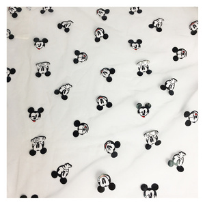 HG6368 Foil Printed mickey mouse cartoon design printing  polyester tulle mesh fabric