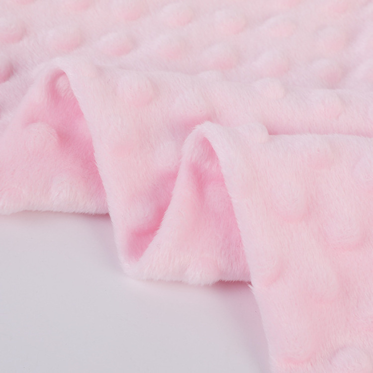 Factory Direct Sale Super soft Minky Dot Plush  Fabric for Baby Blanket