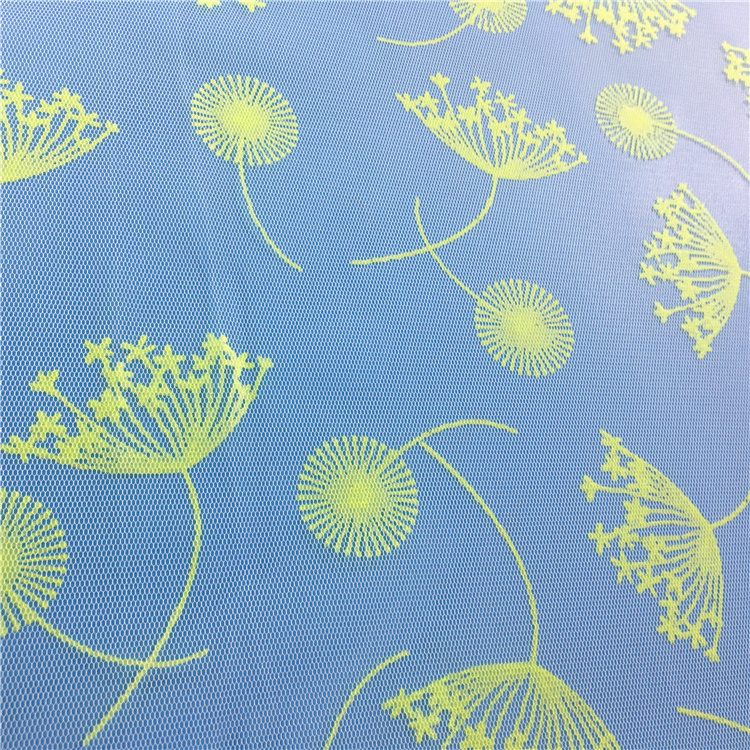 HG6505 New Arrival Novel Exposed To uv changing fabric Color Flower Printed Dandelion Funny Discoloration tulle Tulle Fabric