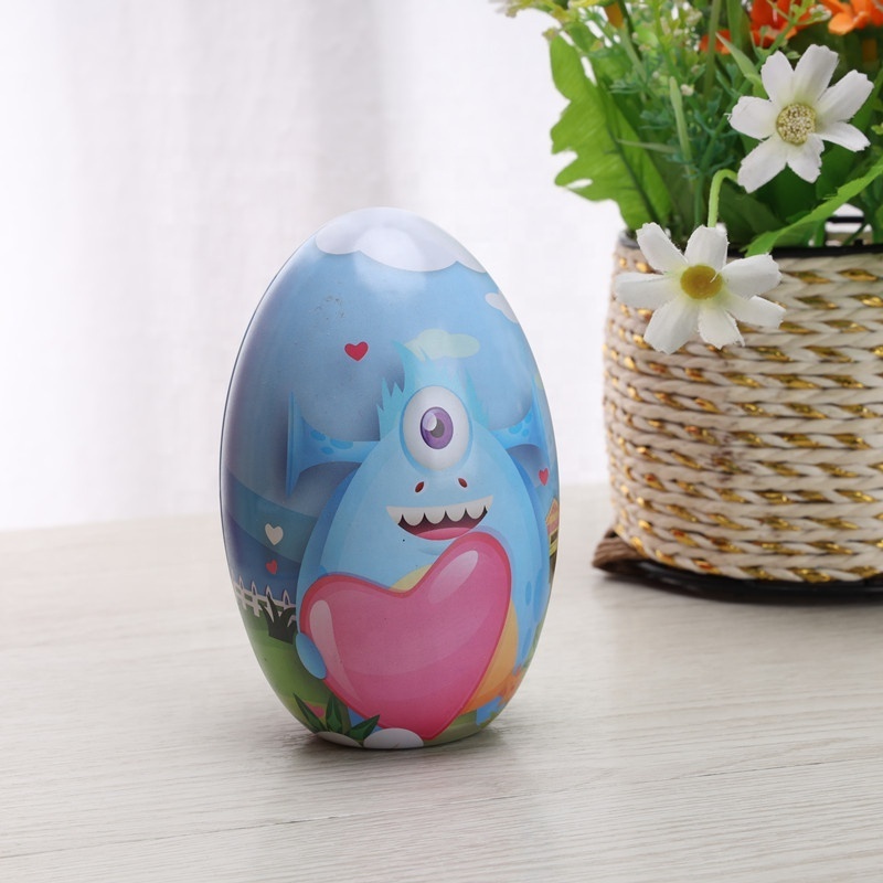 egg shaped tin box for candy