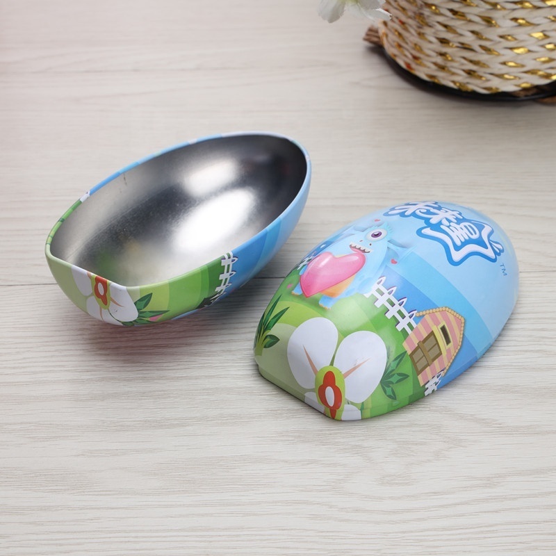 egg shaped tin box for candy