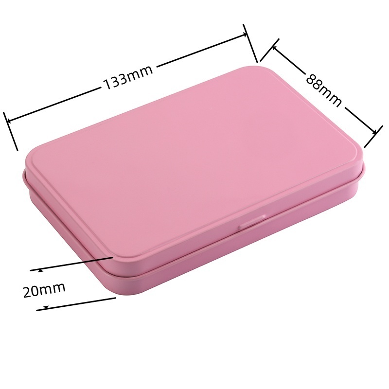 pink metal case cosmetic packing box promotional gift tin box water color box eye shadow metal case