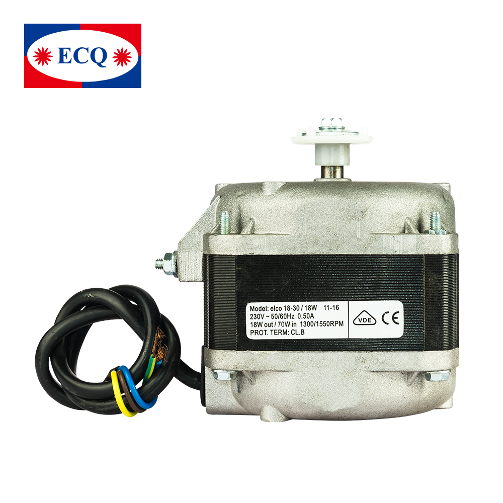 Italy elco condenser refrigerator shaded pole square fan motor 5/10/16/18/25W copper wire with blade and holder