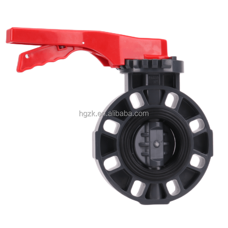 Industrial PVC Double Eccentric Manual Plastic Wafer Butterfly Valve Wear-Resistant Offset Design with Handle or Gear Operator