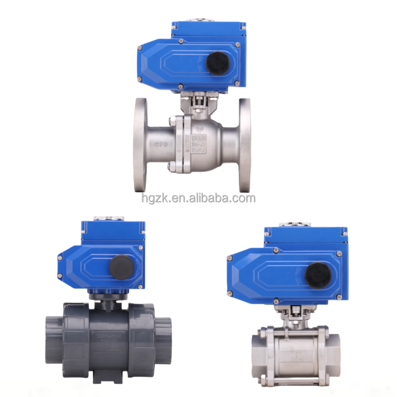 DC12V DC24V AC220V electric ball valve 2 Way UPVC PVC PP 25 50mm water Plastic Motorized Ball Valve with electric actuator valve