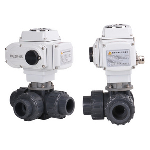 hunter irrigation system three piece female threaded electronic electric pvc plastic 3-way ball valve DN25 DN50 DN80 DN100