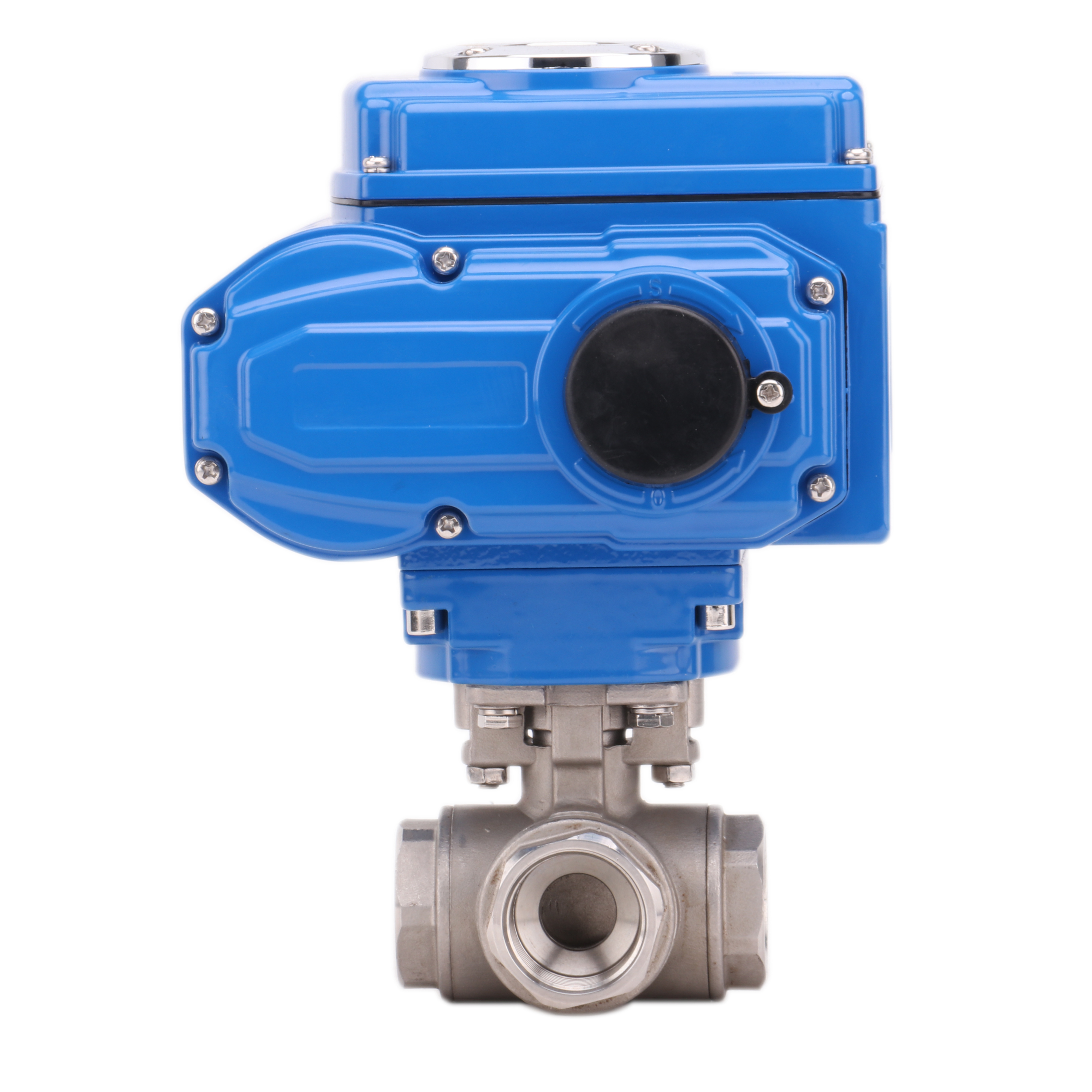 ANSI AC220V Mini motorized actuator thread 3-way high pressure ball valve stainless steel electric 3way high pressure ball valve