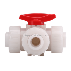 PVDF Manual Operated Socket Welding Internal 3-Way Ball Valve True Union Ball Valves L Port/T Port High-Temperature Resistance