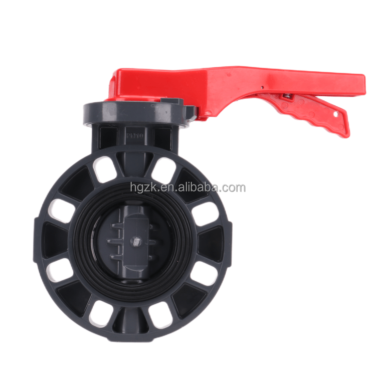 Industrial PVC Double Eccentric Manual Plastic Wafer Butterfly Valve Wear-Resistant Offset Design with Handle or Gear Operator