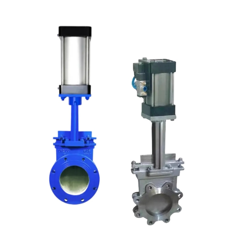 CF8 Air cylinders   Stainless steel Knife-gate valve DN 350 cast iron double-acting actuator Pneumatic Knife Gate Valve