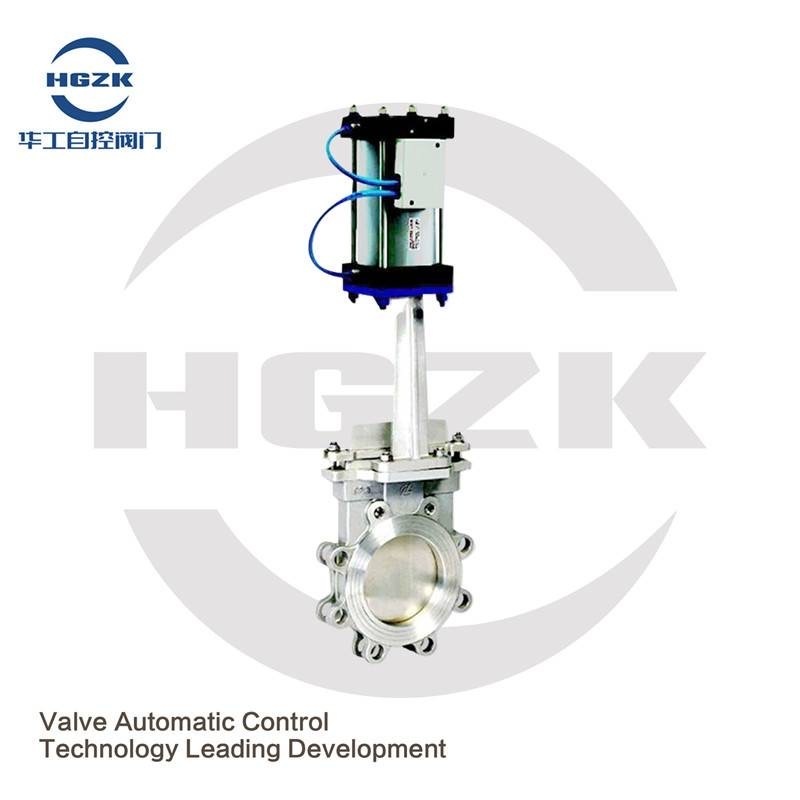 Pneumatic Knife Gate Valve PN16 Stainless Steel Hard-seal Soft-seal Air-Cylinder Controlled Sliding Gate Valve