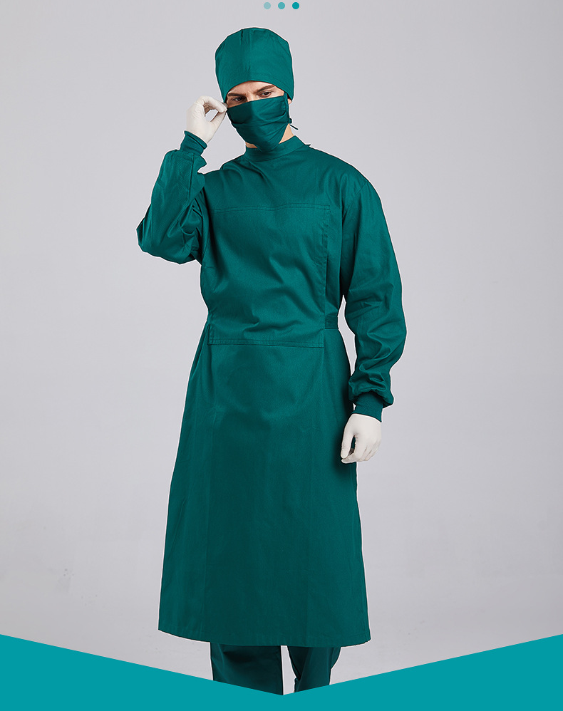 100%cotton Medical Hospital Operating Room Chlorine Resistant Nurse Doctor Uniforms Washable Reusable Long Sleeve Surgical gown