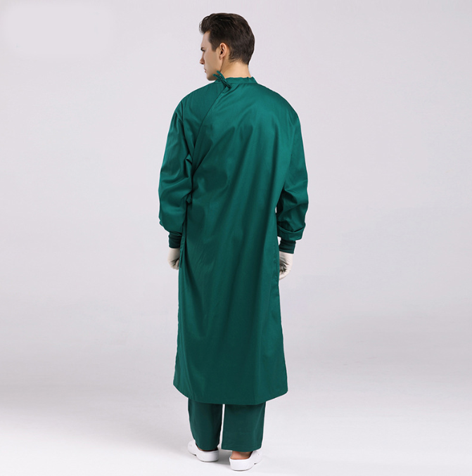 100%cotton Medical Hospital Operating Room Chlorine Resistant Nurse Doctor Uniforms Washable Reusable Long Sleeve Surgical gown