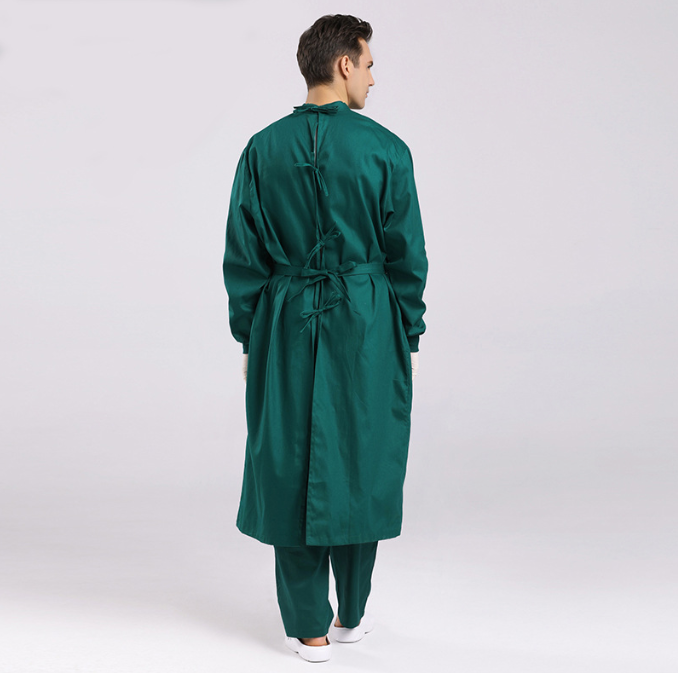 100%cotton Medical Hospital Operating Room Chlorine Resistant Nurse Doctor Uniforms Washable Reusable Long Sleeve Surgical gown