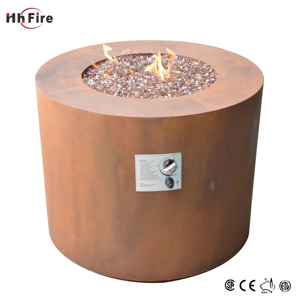 Customized Outdoor Round Corten Steel Fire Pit Table Of Barbecue