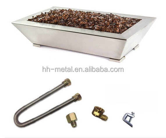 Hot Sale Outdoor Stainless Steel Paramount Fire Pit Pan Burner Kits With Fire Glass