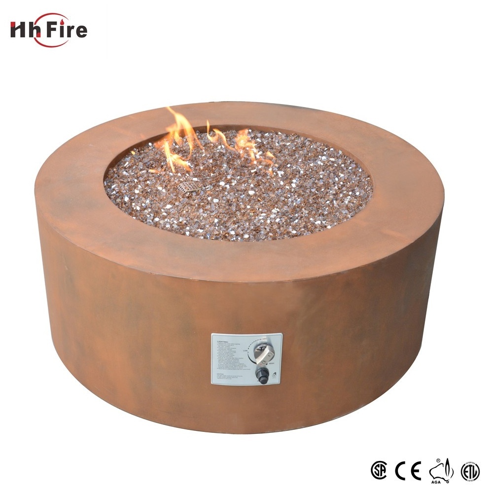 Garden Natural Outdoor Corten Propane Gas Fire Pit Table Top