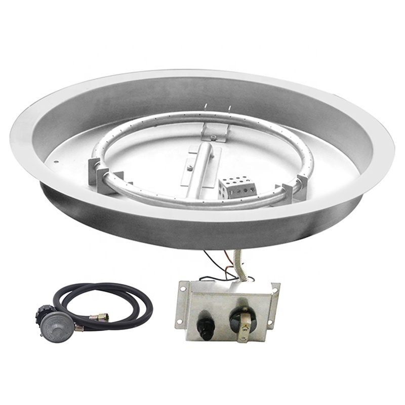 Outdoor Fire Pit Outdoor Stainless Steel Round Gas Fire Pit Burner for Outdoor Wicker & Aluminum Fire Pit Table Furniture