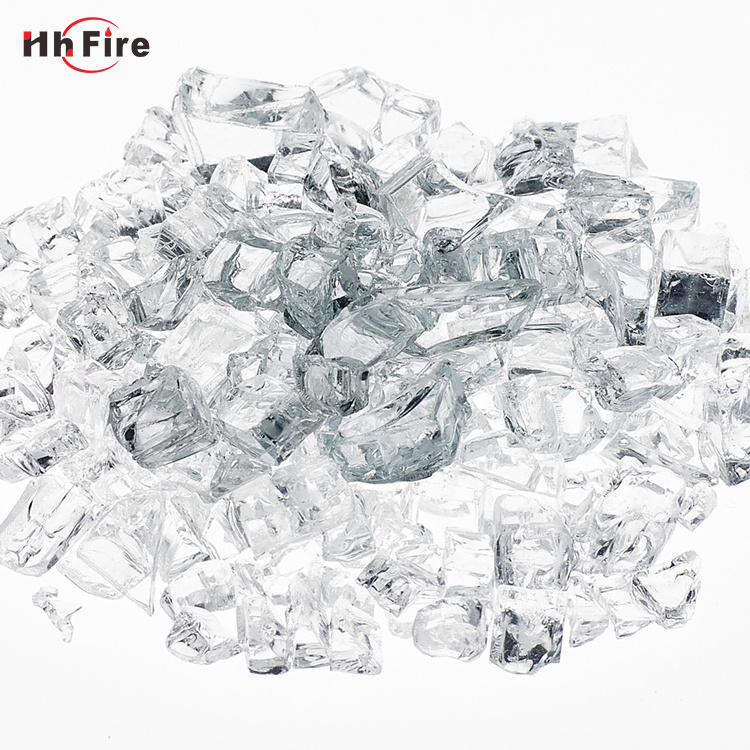 Crystal Ice Luster Cubes Wholesale Colorful Beads Glass Firepit Stones Fire Pit Gas  Accessory