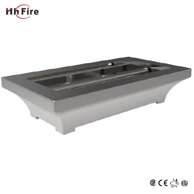 Hot sale outdoor used rectangle stainless steel gas outdoor fire pit