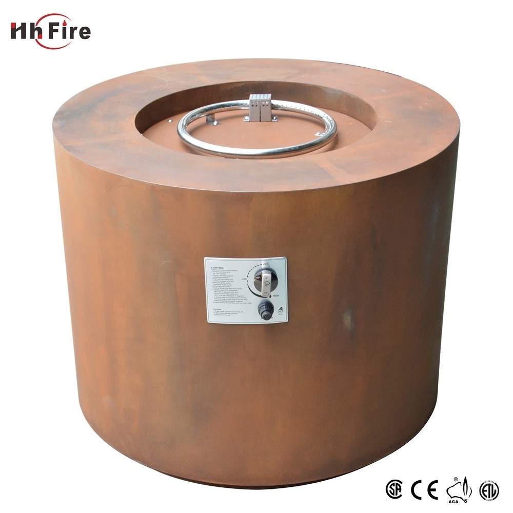 Customized Outdoor Round Corten Steel Fire Pit Table Of Barbecue