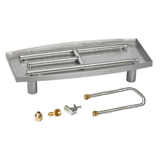 New Product Rectangle Box Pan Burner With Gas Fireplace Pan Burner Kit Wholesale