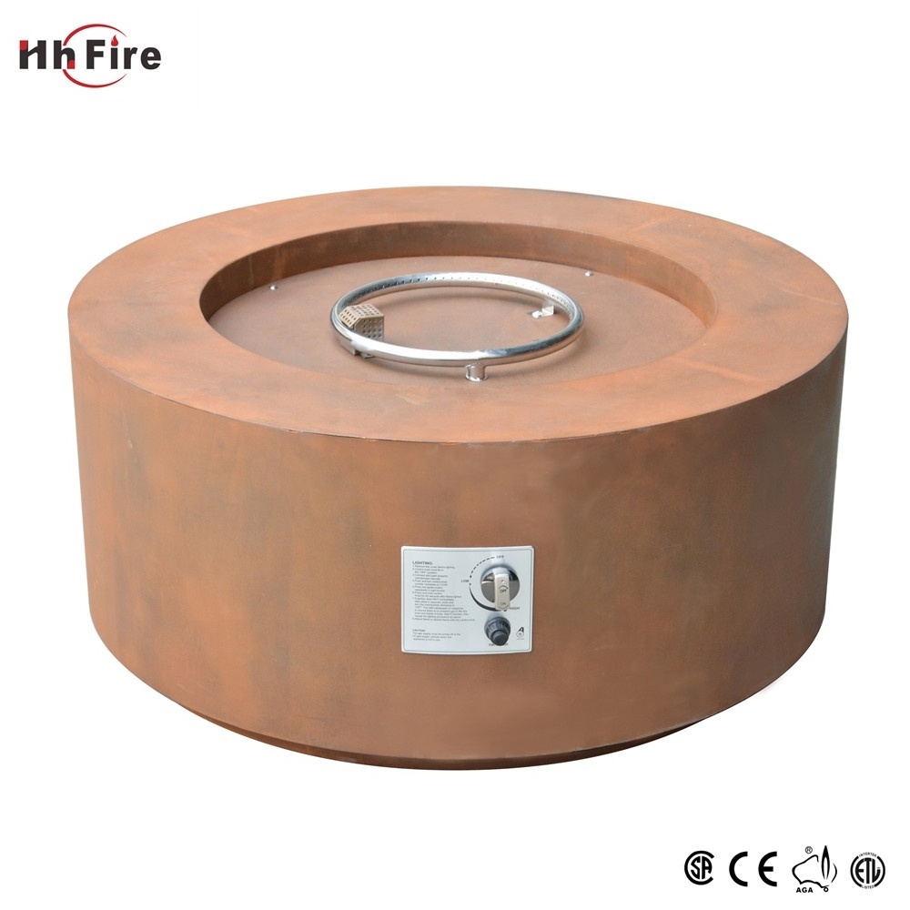 Garden Natural Outdoor Corten Propane Gas Fire Pit Table Top