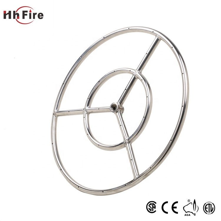 Stainless Steel Gas Fire Pit Ring Burner And Square Fire Pit Pan