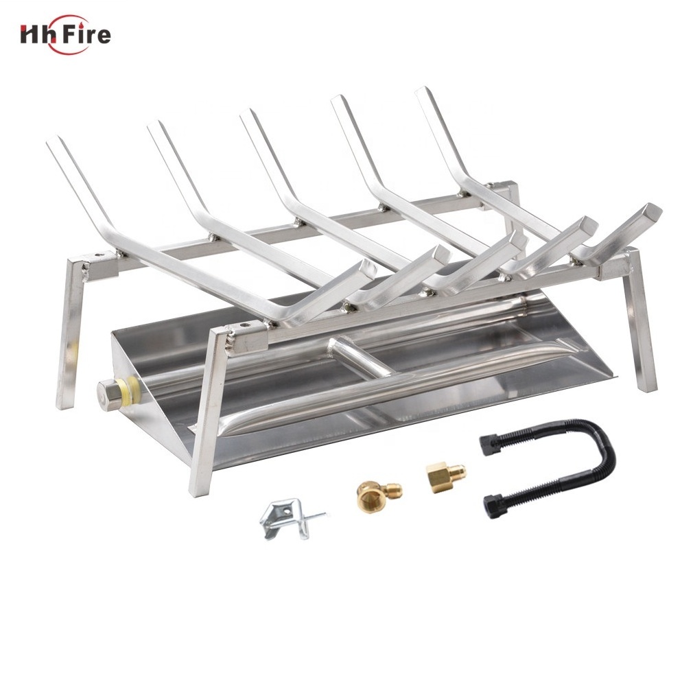 304 Stainless Steel Intelligent Grate Ethanol Ember Fireplace Pan Burner For Outdoor